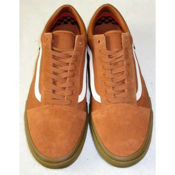 Vans Men's Skate Old Skool Brown Gum Bottom Striped Canvas Suede shoes Sizes - Picture 3 of 5